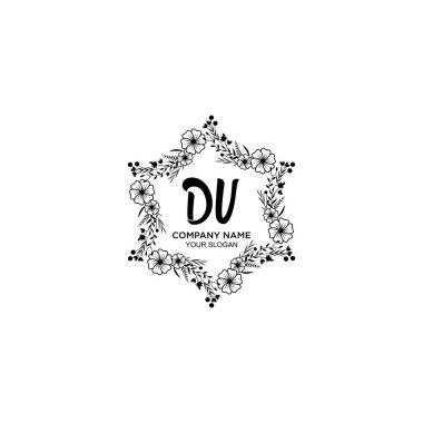 Çiçek El Yazısı Logoları DV Baş harfleriyle