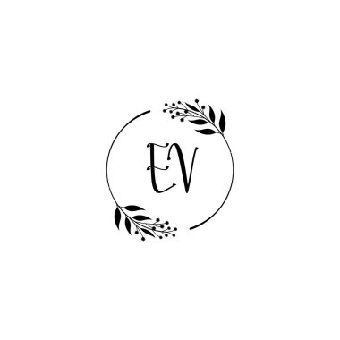 Minimalist Botanik Monogram EV Logo Tasarımı Koleksiyonu