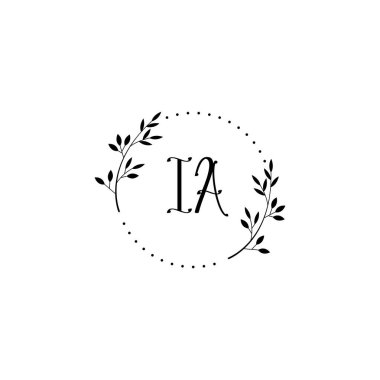 Minimalist Botanik Monogram IA Logo Tasarım Koleksiyonu