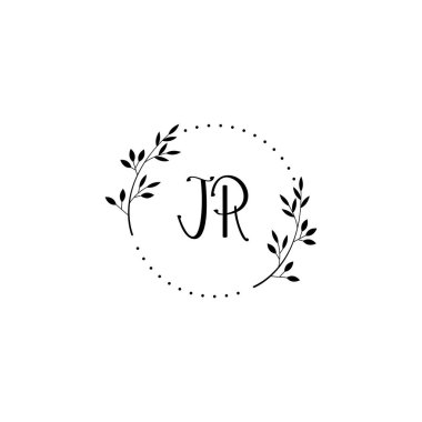 Minimalist Botanik Monogram JR Logo Tasarım Koleksiyonu
