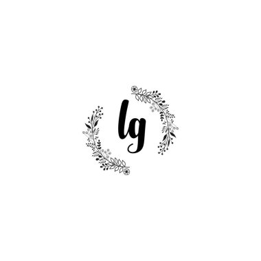 Minimalist Botanik Monogram LG Logo Tasarım Koleksiyonu