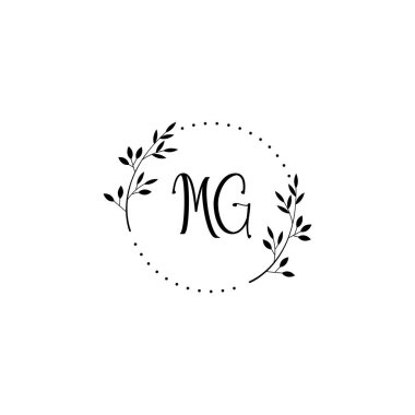 Minimalist Botanik Monogram MG Logo Tasarım Koleksiyonu