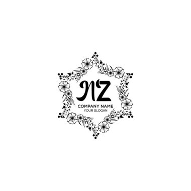NZ harfli Çiçek El Yazısı Logoları