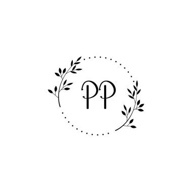Minimalist Botanik Monogram PP Logo Tasarım Koleksiyonu