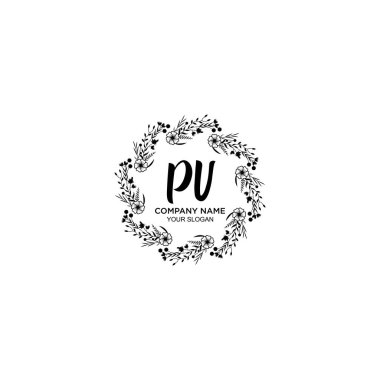 Çiçek El Yazısı Logoları PV Baş harfleriyle