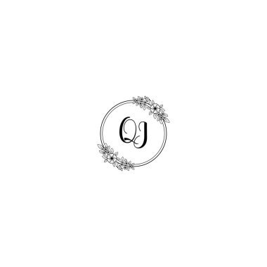 Minimalist Botanik Monogram QI Logo Tasarım Koleksiyonu