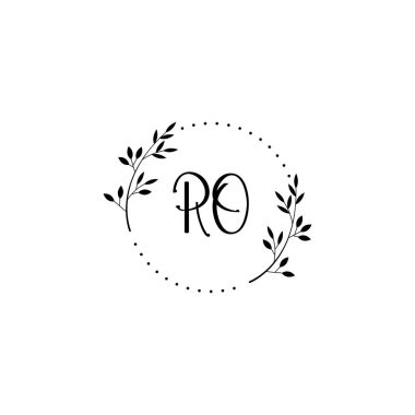 Minimalist Botanik Monogram RO Logo Tasarım Koleksiyonu