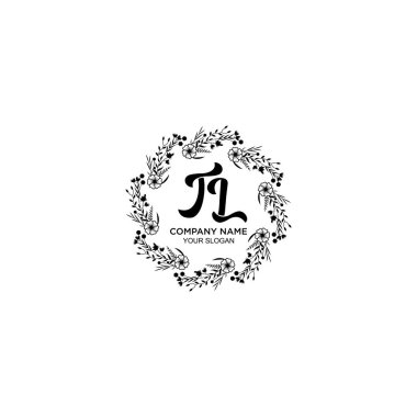 TL Baş harfli Çiçek El Yazısı Logoları