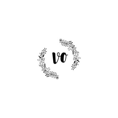 Minimalist Botanik Monogram VO Logo Tasarım Koleksiyonu