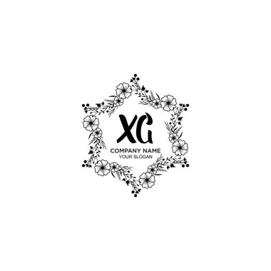 Çiçek El Yazısı Logoları XG Baş harfleriyle