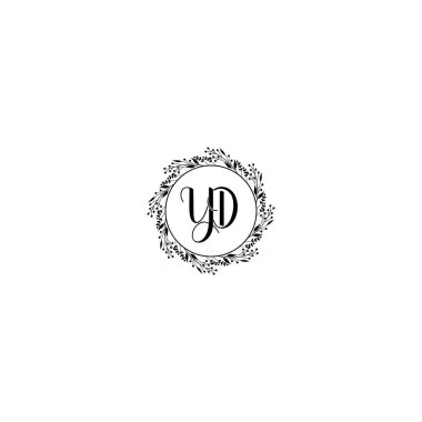 YD harfli Çiçek El Yazısı Logoları