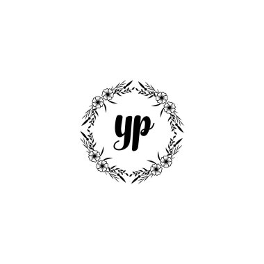 YP harfli Çiçek El Yazısı Monogram Logoları