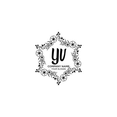 YV harfli Çiçek El Yazısı Logoları