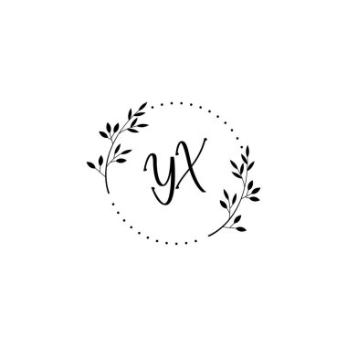 Minimalist Botanik Monogram YX Logo Tasarım Koleksiyonu