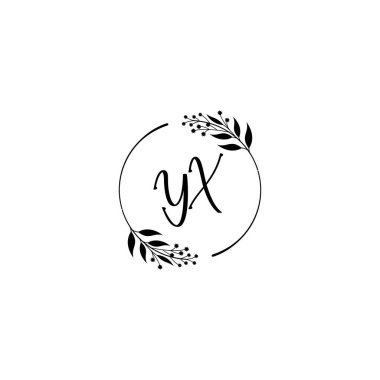 Minimalist Botanik Monogram YX Logo Tasarım Koleksiyonu
