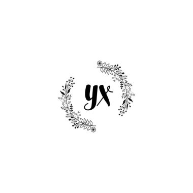 Minimalist Botanik Monogram YX Logo Tasarım Koleksiyonu