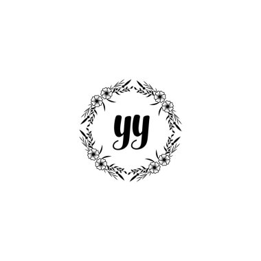 YY harfli Çiçek El Yazısı Logoları