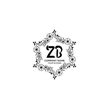 ZB harfli Çiçek El Yazısı Logoları