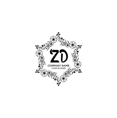ZD harfli Çiçek El Yazısı Logoları