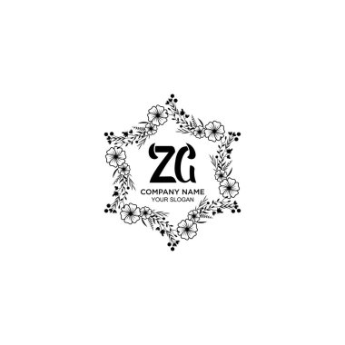 ZG harfli Çiçek El Yazısı Logoları