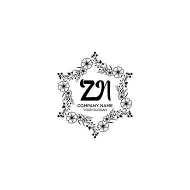 ZN harfli Çiçek El Yazısı Logoları