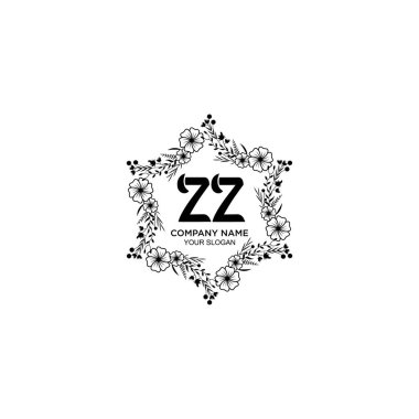 ZZ harfli Çiçek El Yazısı Logoları