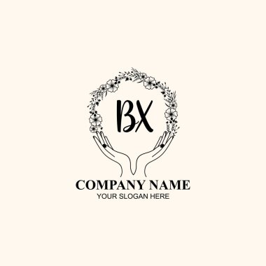 Çiçek El Yazısı Doğa ve El Elementleri ile İlk Logo BX