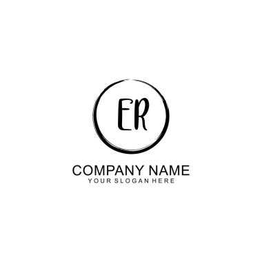 Çember ve Tüy Elementleri ile El Yazısıyla Acil Servis Logosu