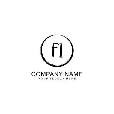 Çember ve Tüy Elementleri ile El Yazısıyla FJ İlk Logosu