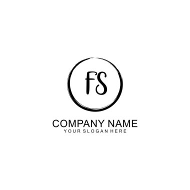 Çember ve Tüy Elementleri ile El Yazısıyla FS İlk Logosu