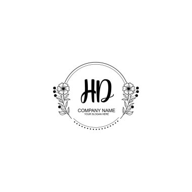 Minimalist El Çizimi HD Çiçek ve El Elementleri ile İlk Logo