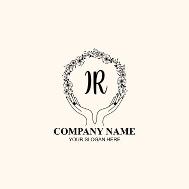 Çiçek El Yazısı Doğa ve El Elementleri ile İlk Logo IR