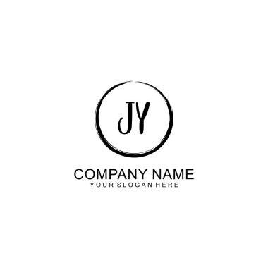 Çember ve Tüylü El Yazısıyla JY İlk Logosu