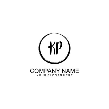 Çember ve Tüy Ögeleriyle El Yazısıyla KP İlk Logosu