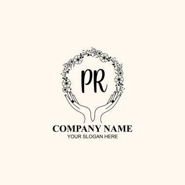 Çiçek El Yazısı Doğa ve El Elementleri ile Baş Logo Halkla İlişkileri