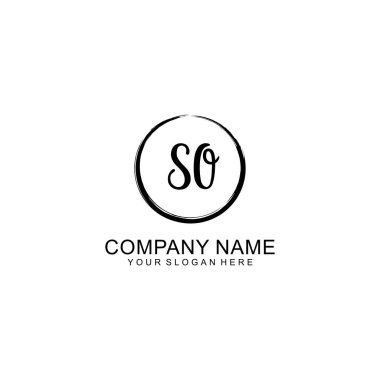 Çember ve Tüy Elementleri ile El Yazısıyla So İlk Logosu