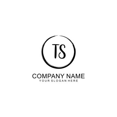 Çember ve Tüy Elementleri ile el yazısıyla yazılmış TS İlk Logosu