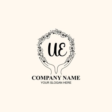 Çiçek El Yazısı Doğal ve El Elementleri ile İlk Logo