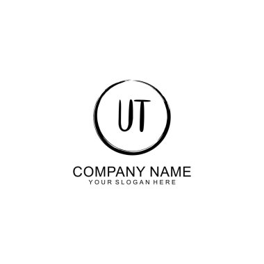 Çember ve Tüy Elementleri ile El Yazısıyla UT İlk Logosu