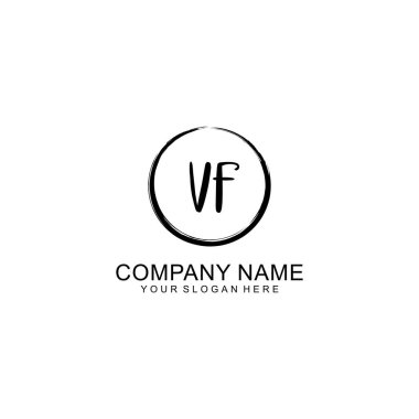 Çember ve Tüy Elementleri ile El Yazısıyla VF İlk Logosu