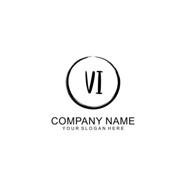 Çember ve Tüy Elementleri ile El Yazısı VI İlk Logo