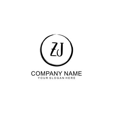 Çember ve Tüylü El Yazısıyla ZJ İlk Logosu