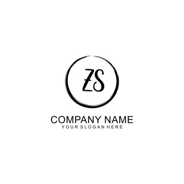 Çember ve Tüy Ögeleriyle El Yazısıyla ZS İlk Logosu