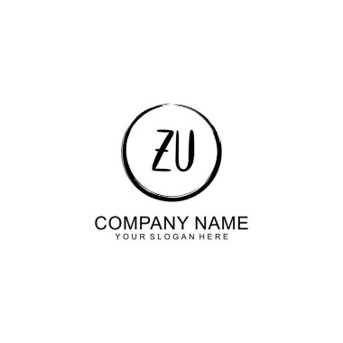 Çember ve Tüy Elementleri ile El Yazısıyla ZU İlk Logosu