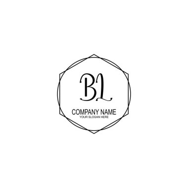 Yumuşak Aksanlı Minimalist El Yazısı BL İlk Logoları