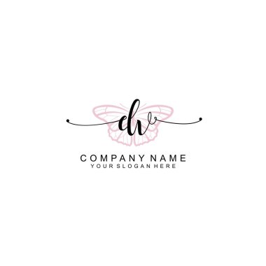 Minimalist el yazısı DV Yumuşak Aksanlı İlk Logolar