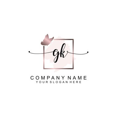 Minimalist el yazısı GK Yumuşak Aksanlı İlk Logolar