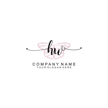 Minimalist el yazısı HW Yumuşak Aksanlı İlk Logolar