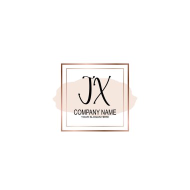 Minimalist el yazısı JX Yumuşak Aksanlı İlk Logolar