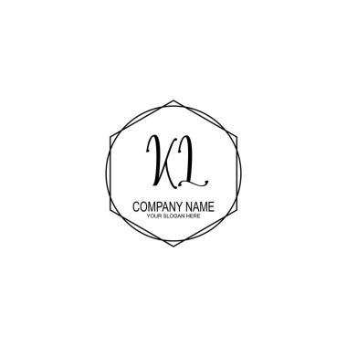 Yumuşak Aksanlı Minimalist El Yazısı KL İlk Logoları